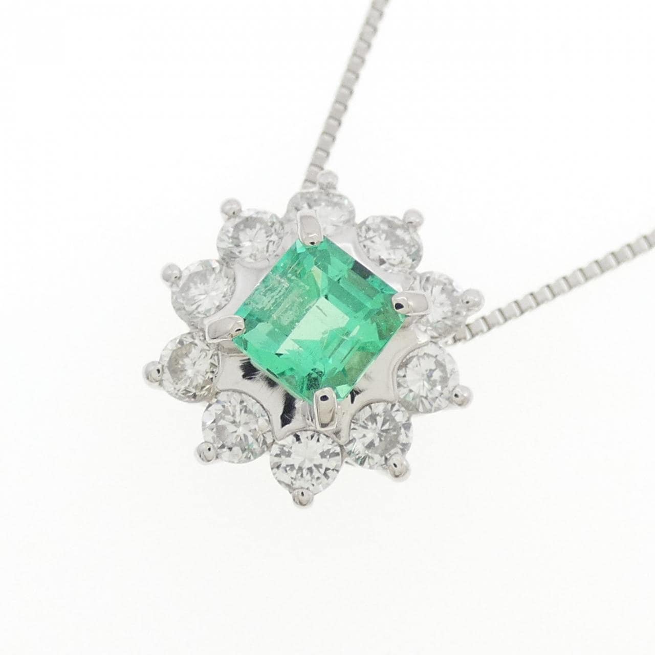 PT900/PT850 エメラルド ネックレス 0.69CT