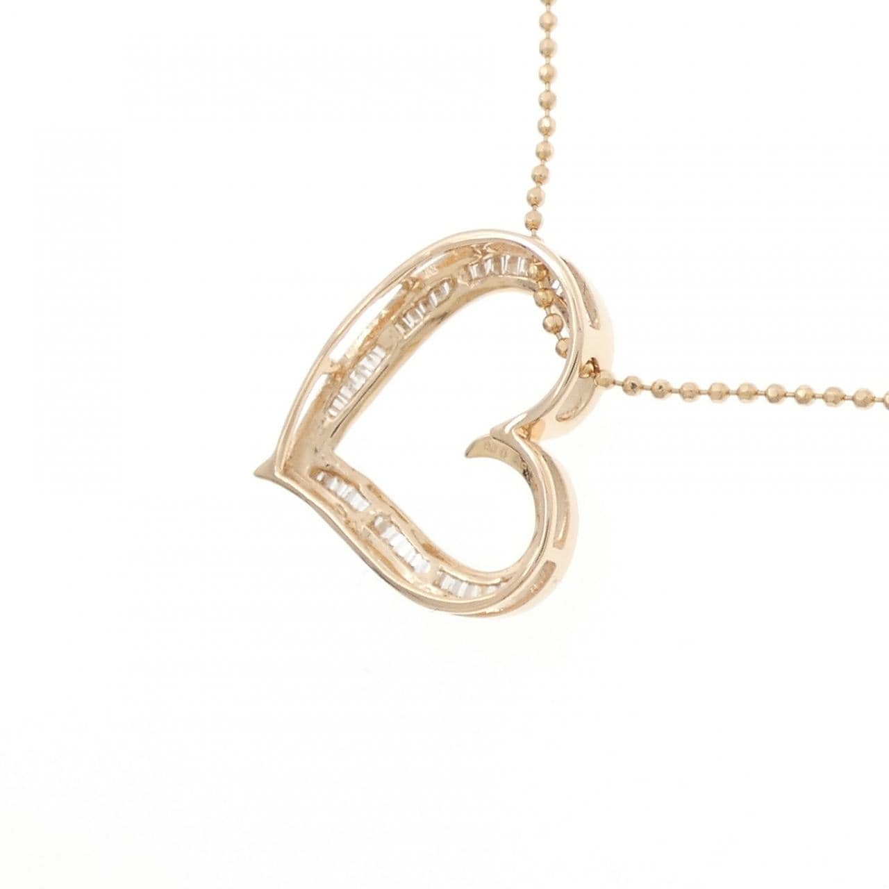 K18PG ハート ダイヤモンド ネックレス 0.20CT