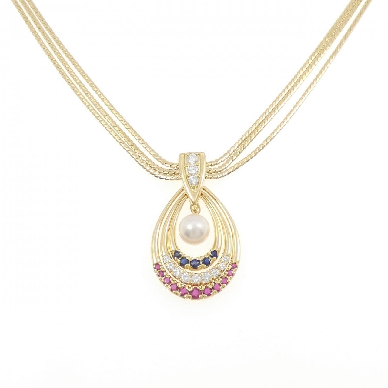 ミキモト カラーストーン ネックレス