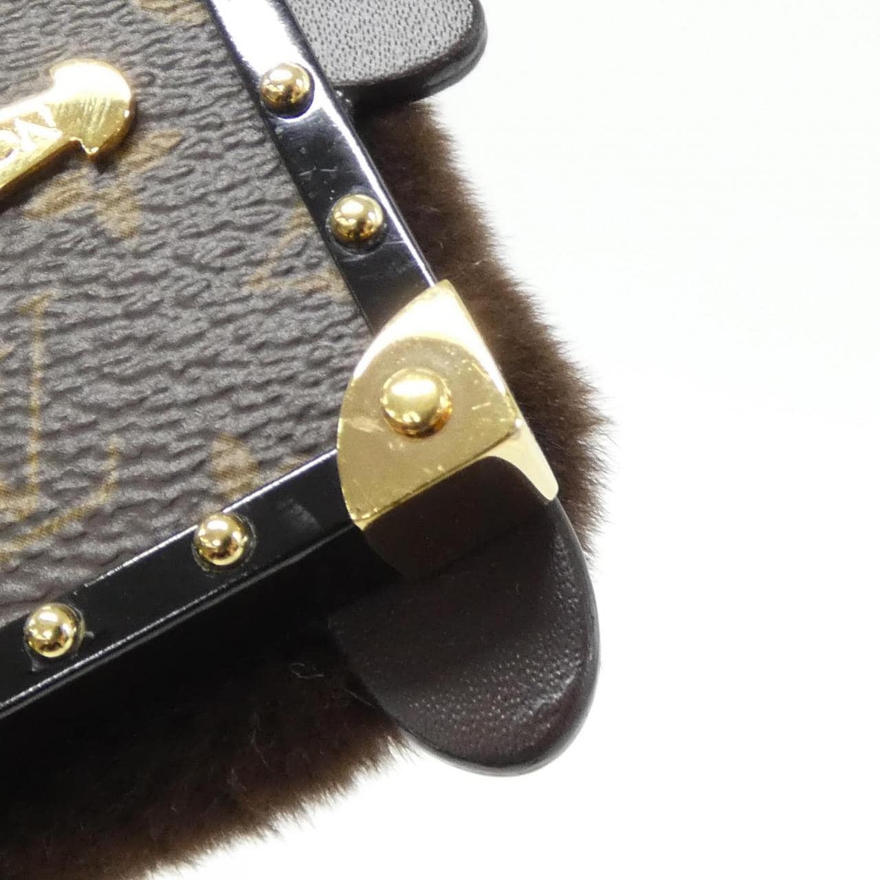 ルイヴィトン モノグラム ビジューサック ワイルドファー M68451 キーリング