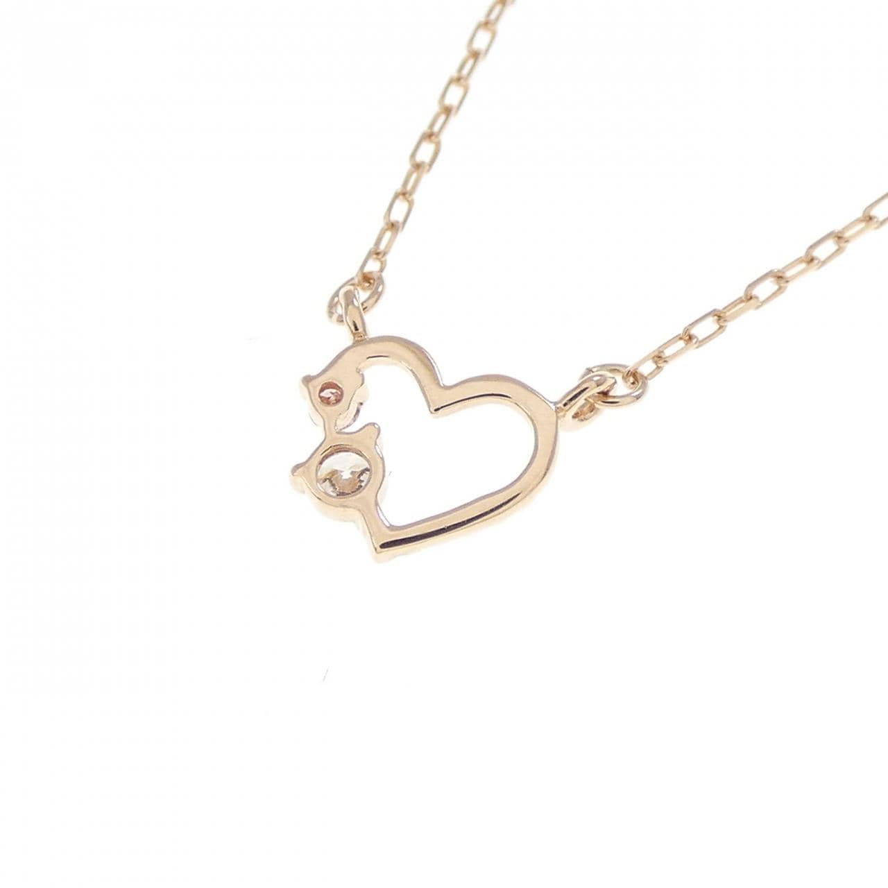 クミキョク ハート ダイヤモンド ネックレス 0.02CT