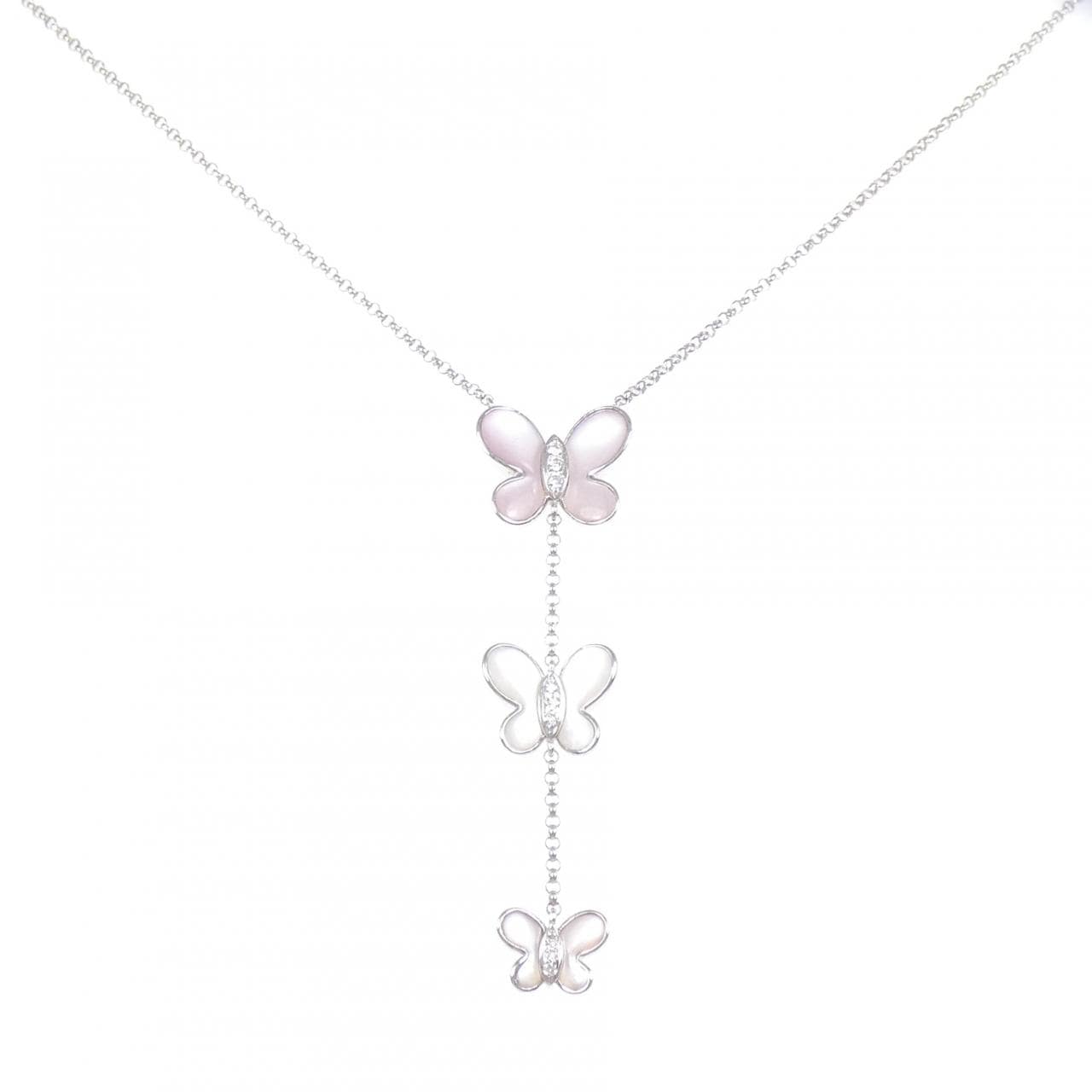 K18WG バタフライ マザーオブパール ネックレス