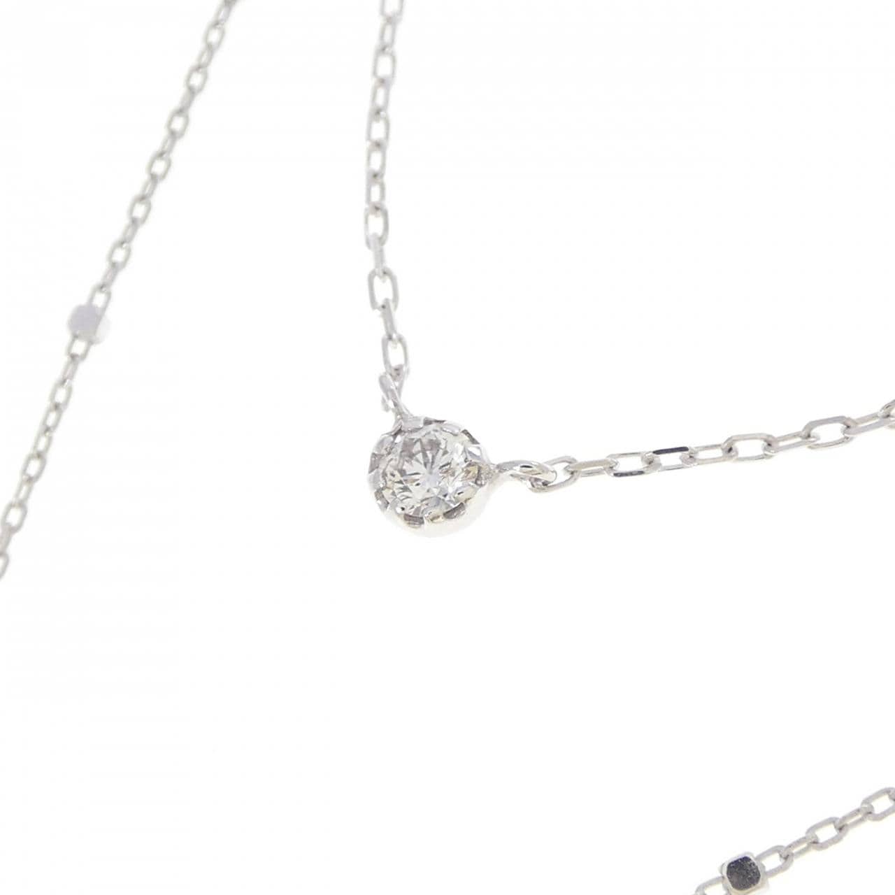K10WG ハート ダイヤモンド ネックレス 0.07CT