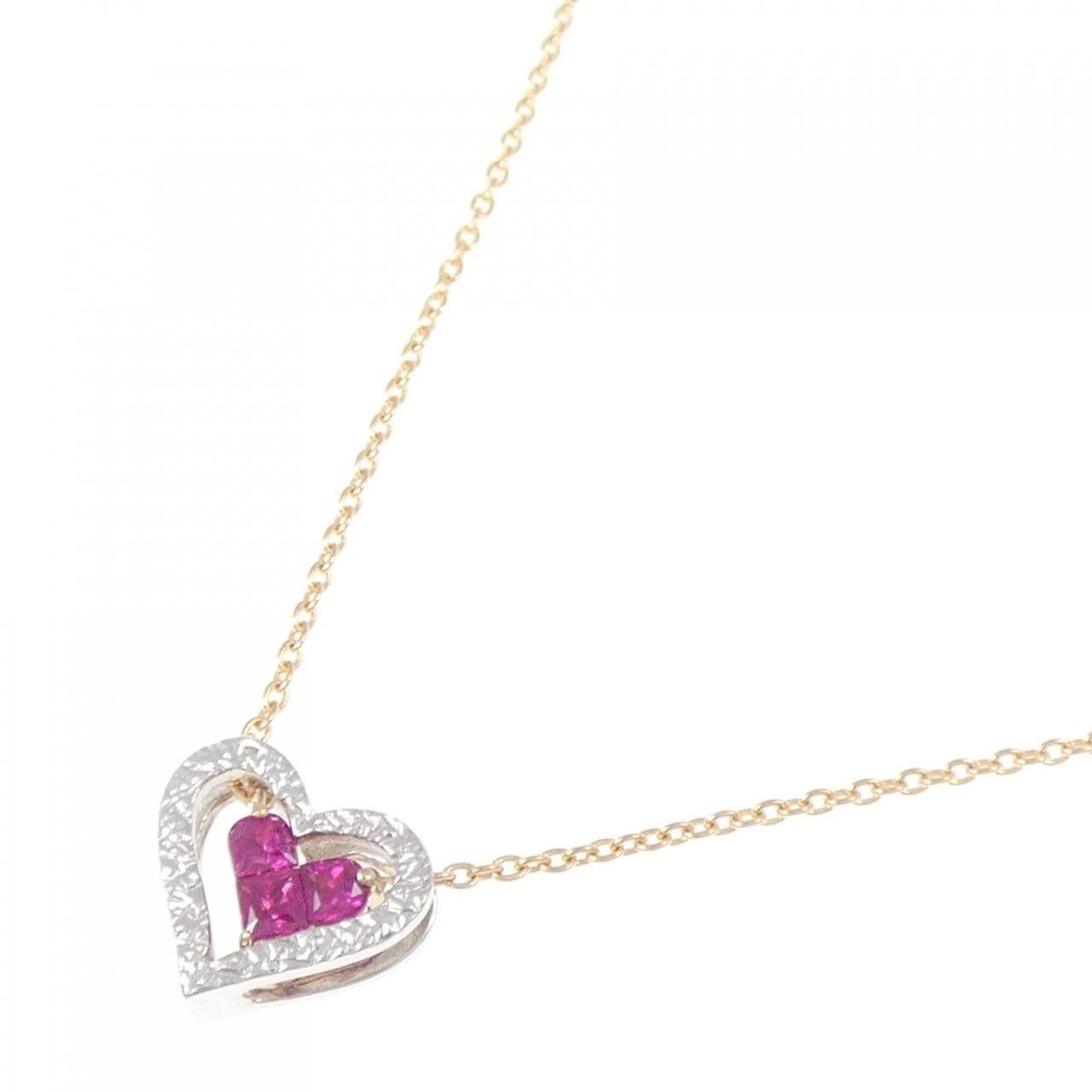 スタージュエリー ハート ルビー ネックレス 0.18CT