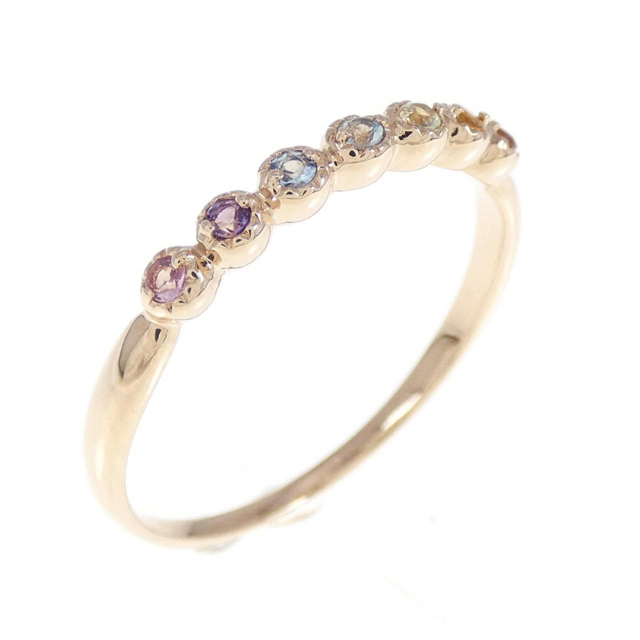 K18PG color stone ring