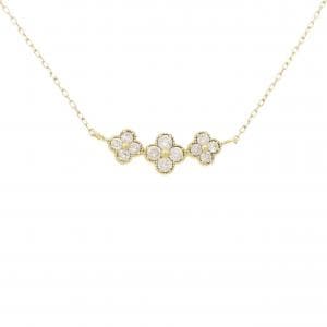 K18YG フラワー ダイヤモンド ネックレス 0.30CT