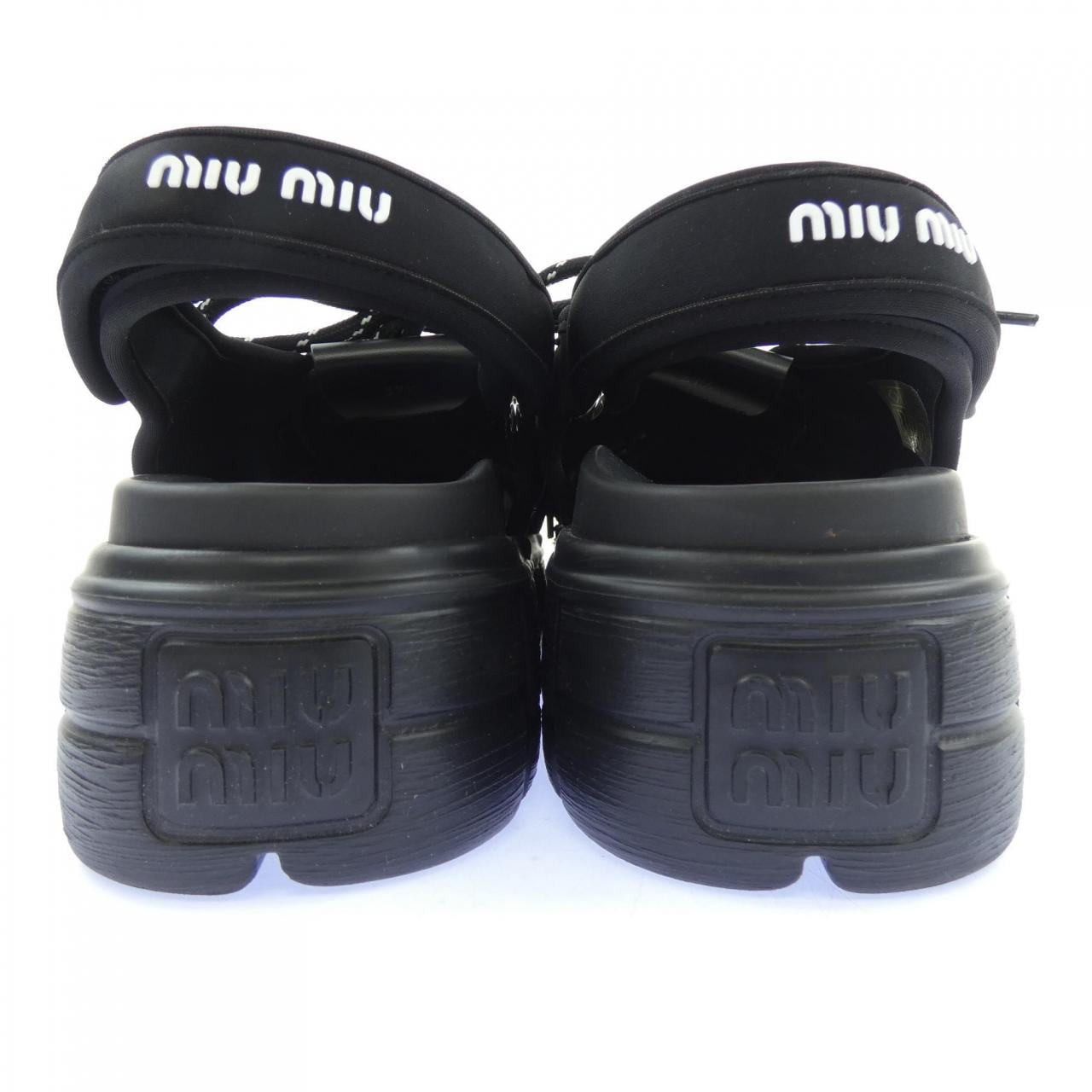 ミュウミュウ MIU MIU レースアップ チャンキーネオスプーン 5X418E サンダル