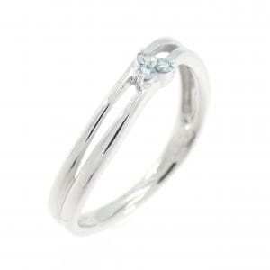 K14WG フラワー ダイヤモンド リング 0.04CT