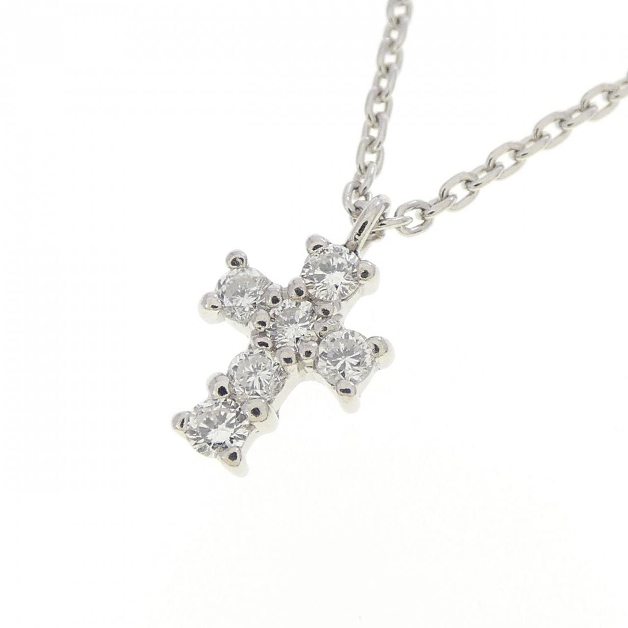 PT900/PT850 クロス ダイヤモンド ネックレス 0.15CT