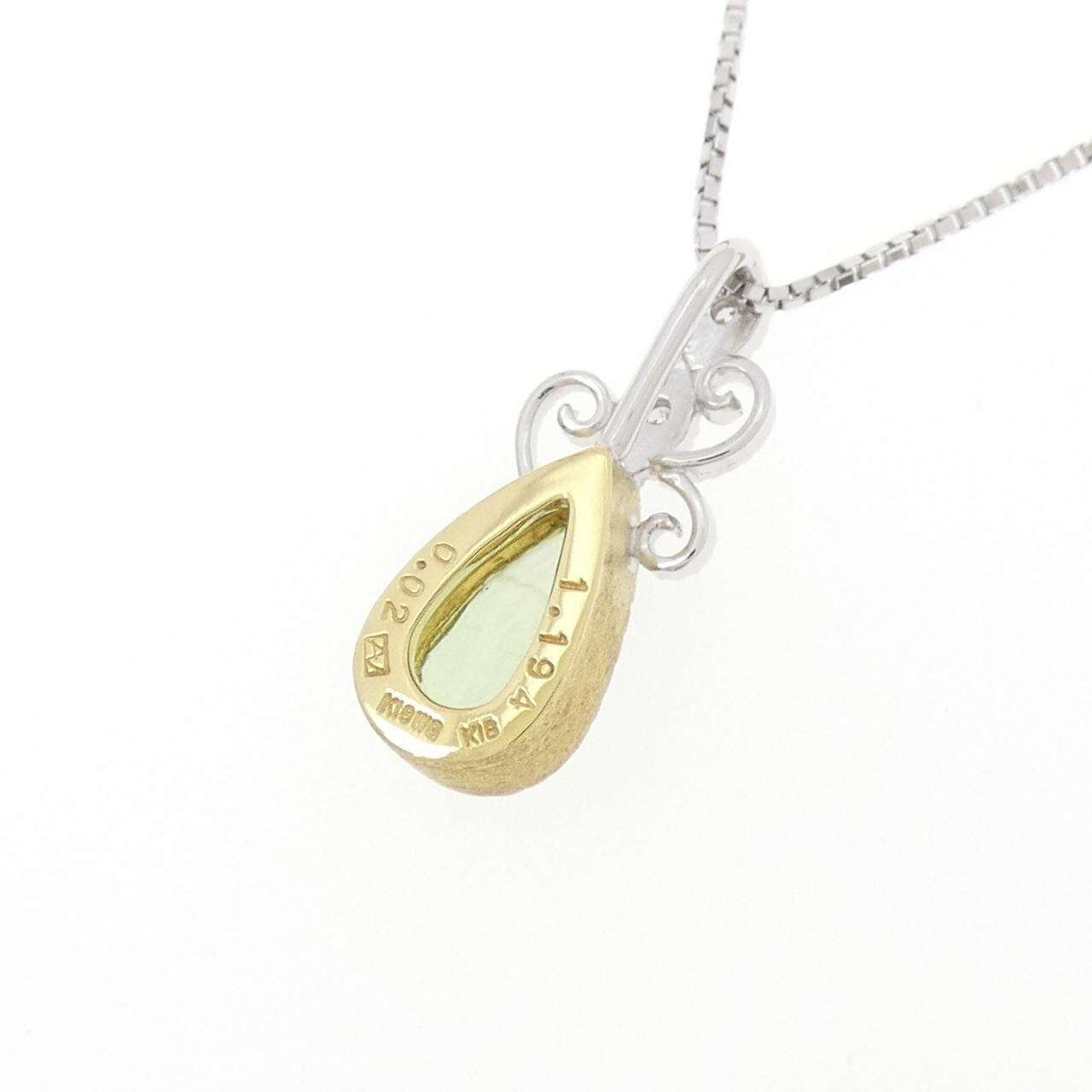K18YG/K18WG グリーンガーネット ネックレス 1.194CT