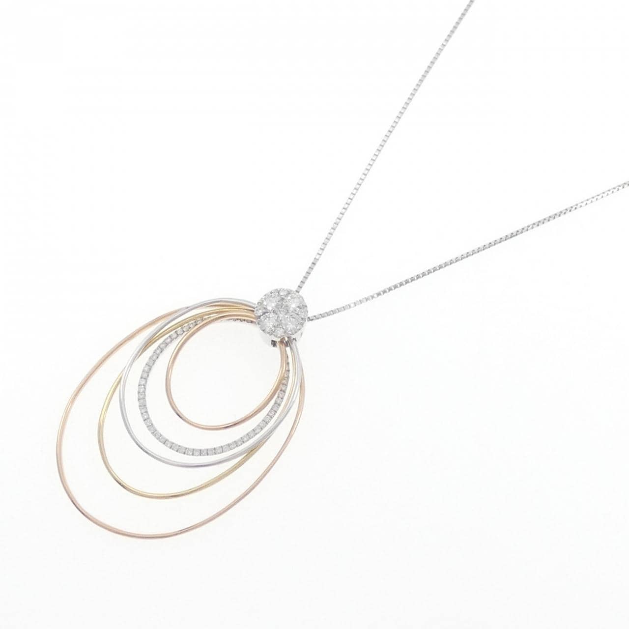 K18スリーカラー ダイヤモンド ネックレス 0.70CT
