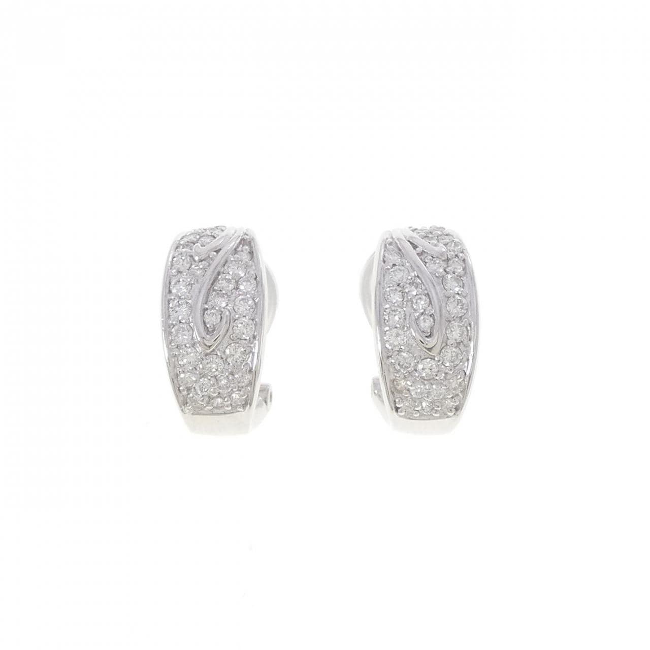 PT900/K18WG ダイヤモンド ピアス/イヤリング 0.60CT