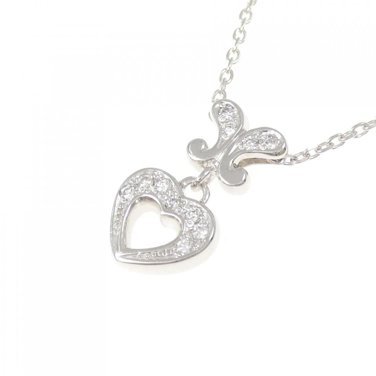 K18WG 心形鑽石項鍊 0.11CT