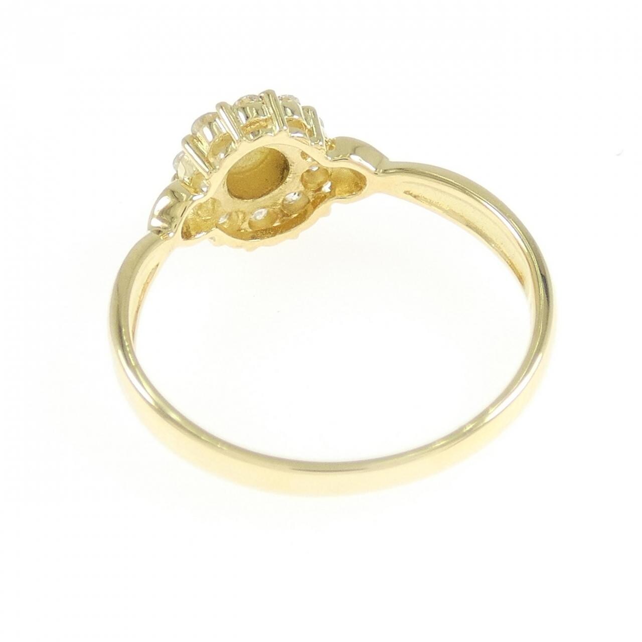 K18YG フラワー ダイヤモンド リング 0.18CT