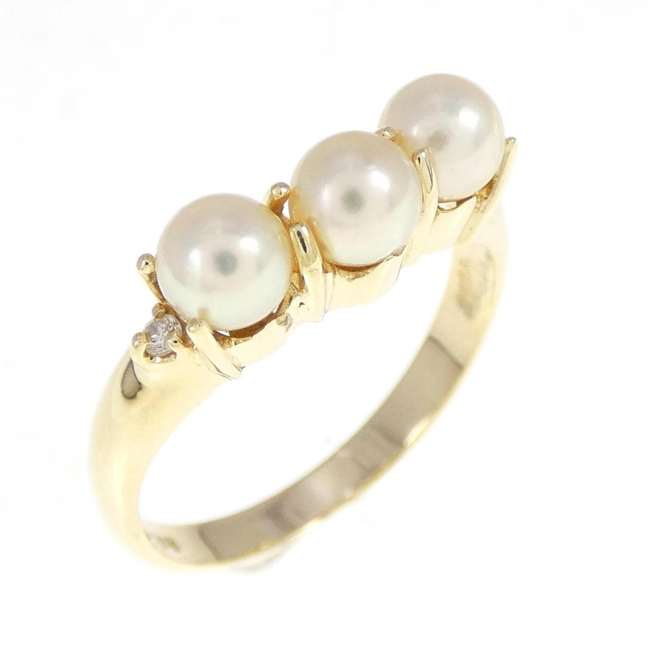 K18YG Akoya pearl ring