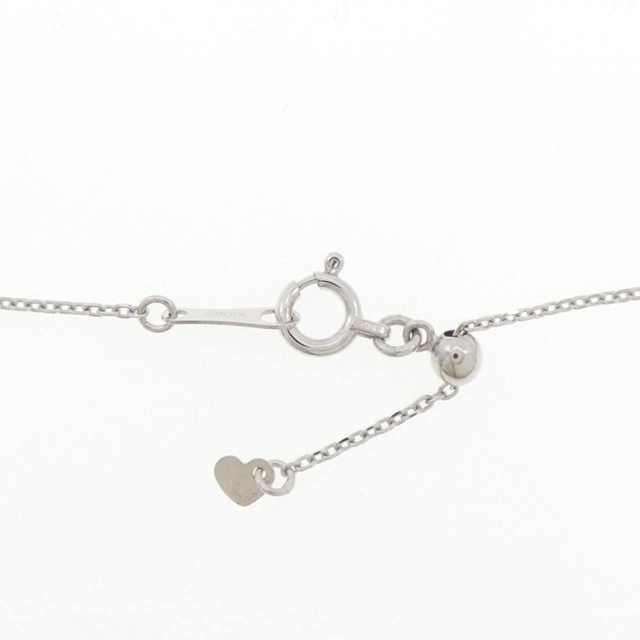 750WG/K18WG ハート ダイヤモンド ネックレス 0.18CT
