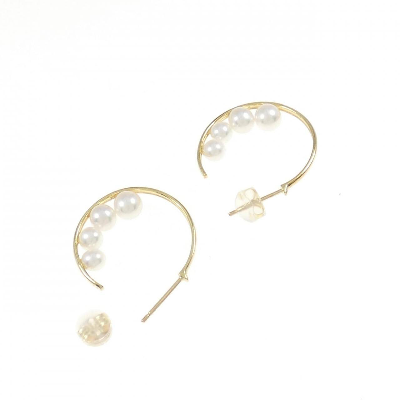K18YG Akoya pearl earrings