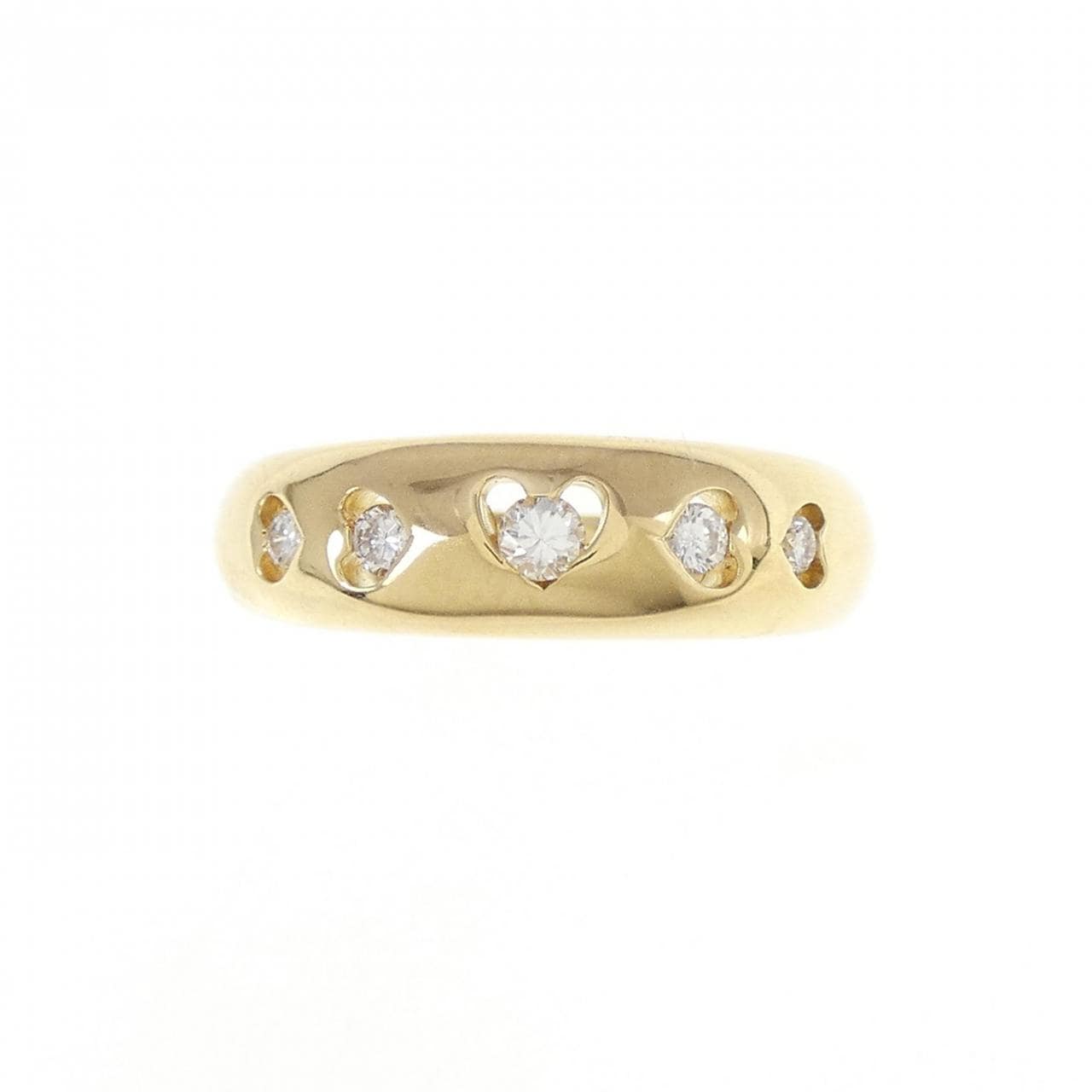 K18YG ハート ダイヤモンド リング 0.15CT