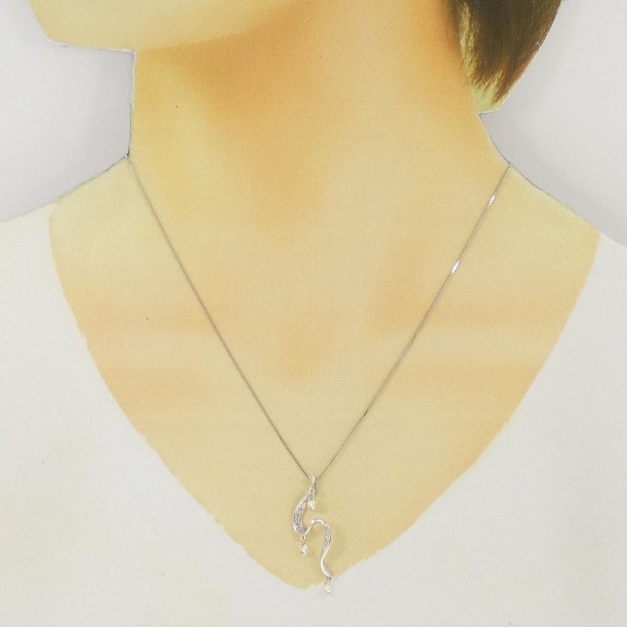 K18WG ダイヤモンド ネックレス 0.46CT