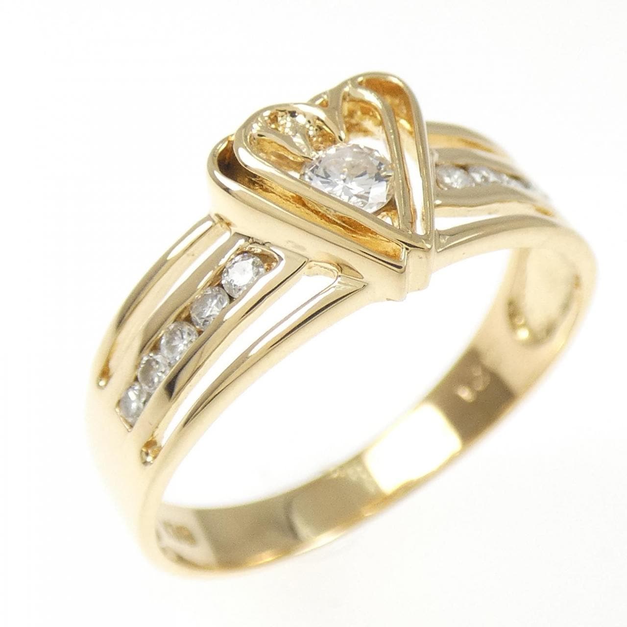 K18YG ハート ダイヤモンド リング 0.21CT