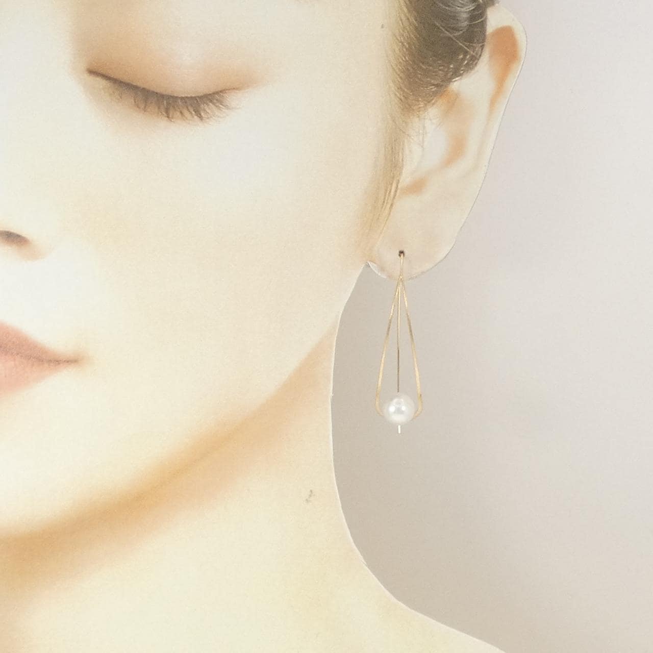 アガット 淡水パール ピアス 8mm