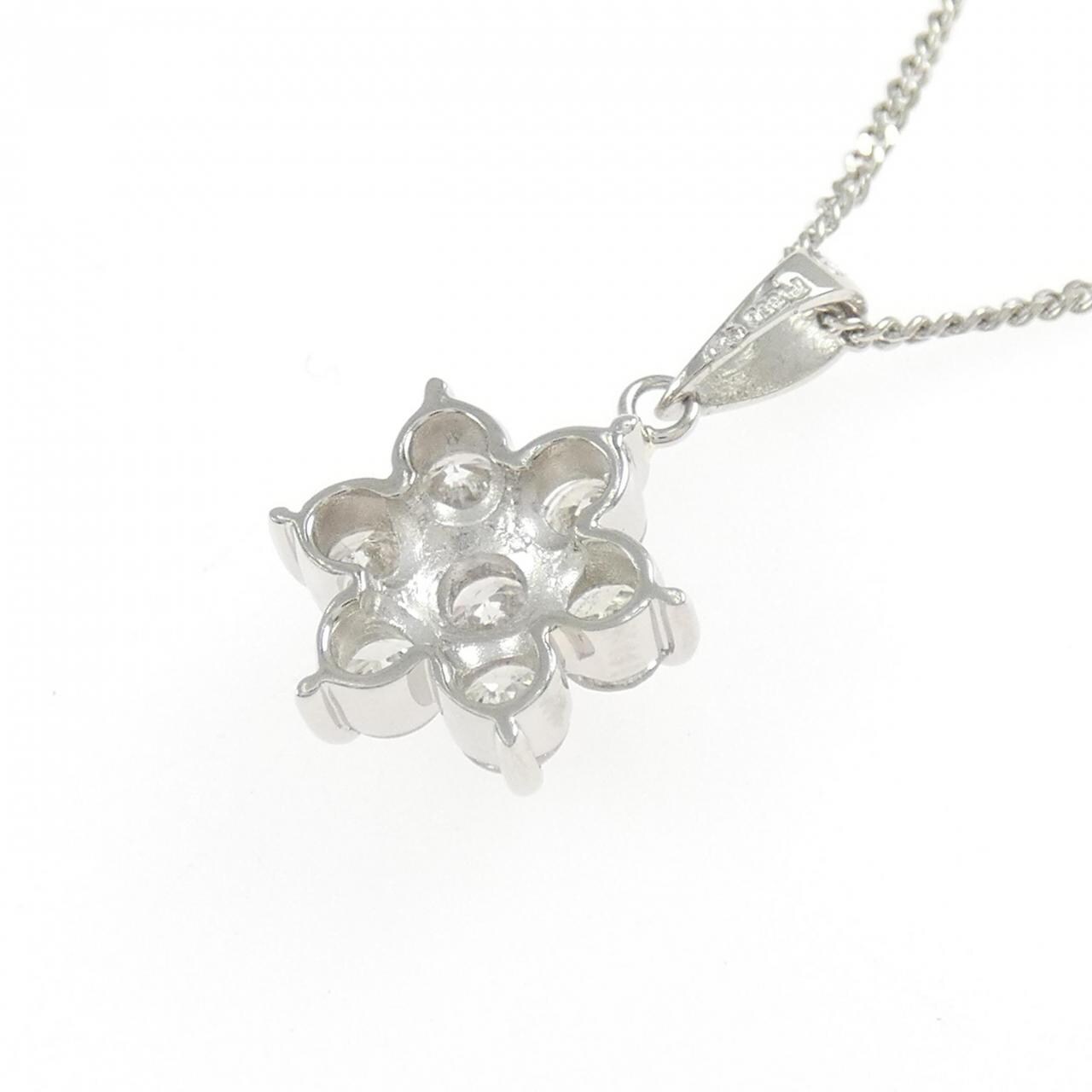 PT850 フラワー ダイヤモンド ネックレス 1.00CT