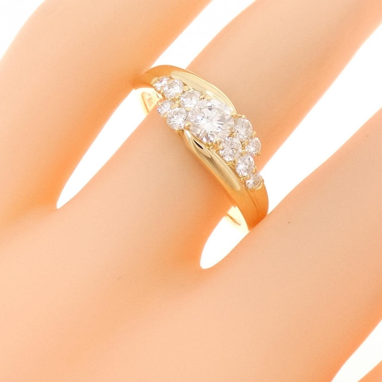 K18YG ダイヤモンド リング 0.381CT H SI1 VG