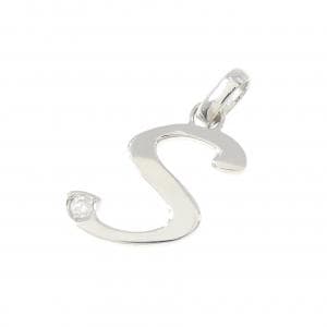 K18WG イニシャルS ダイヤモンド ペンダント