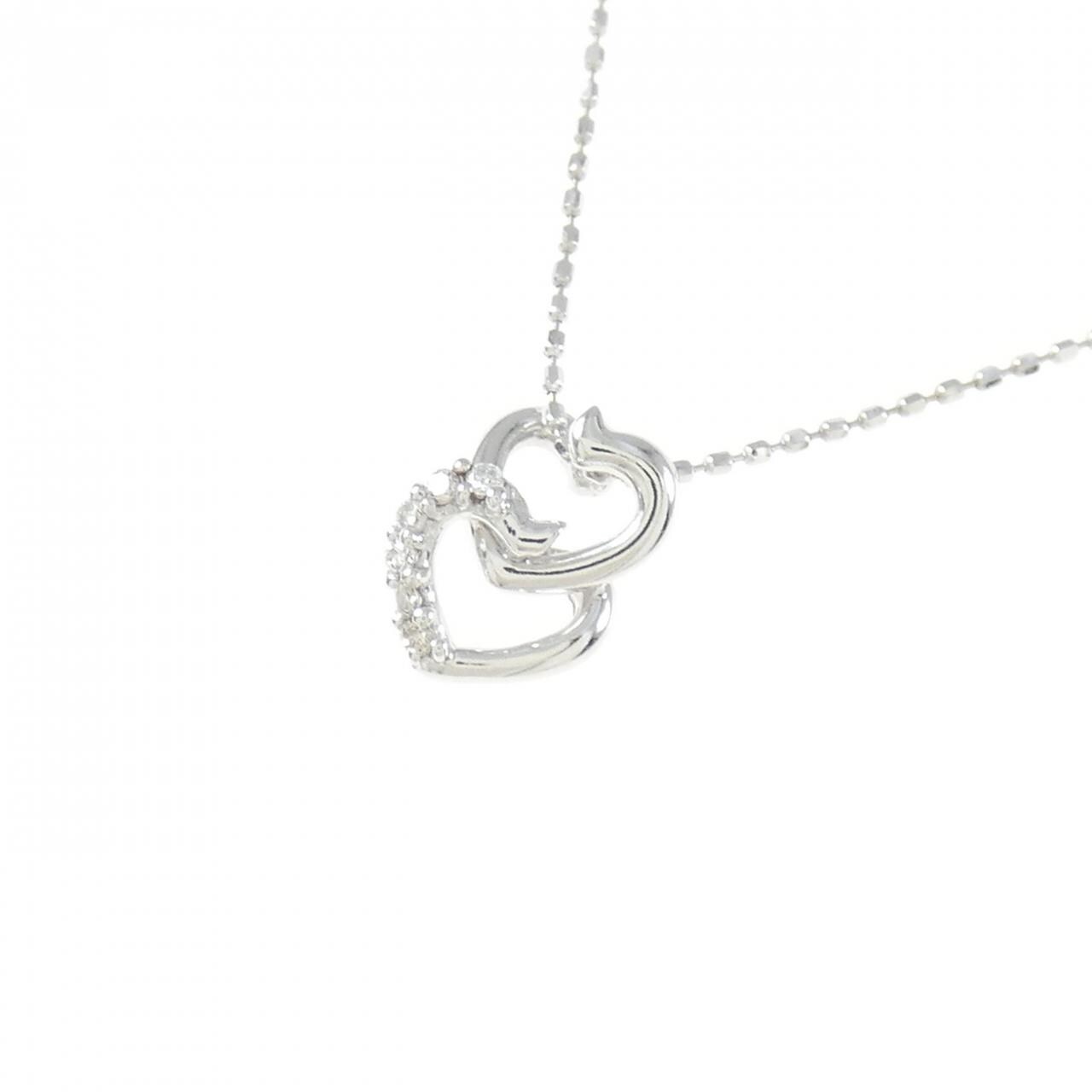 K18WG ハート ダイヤモンド ネックレス 0.04CT