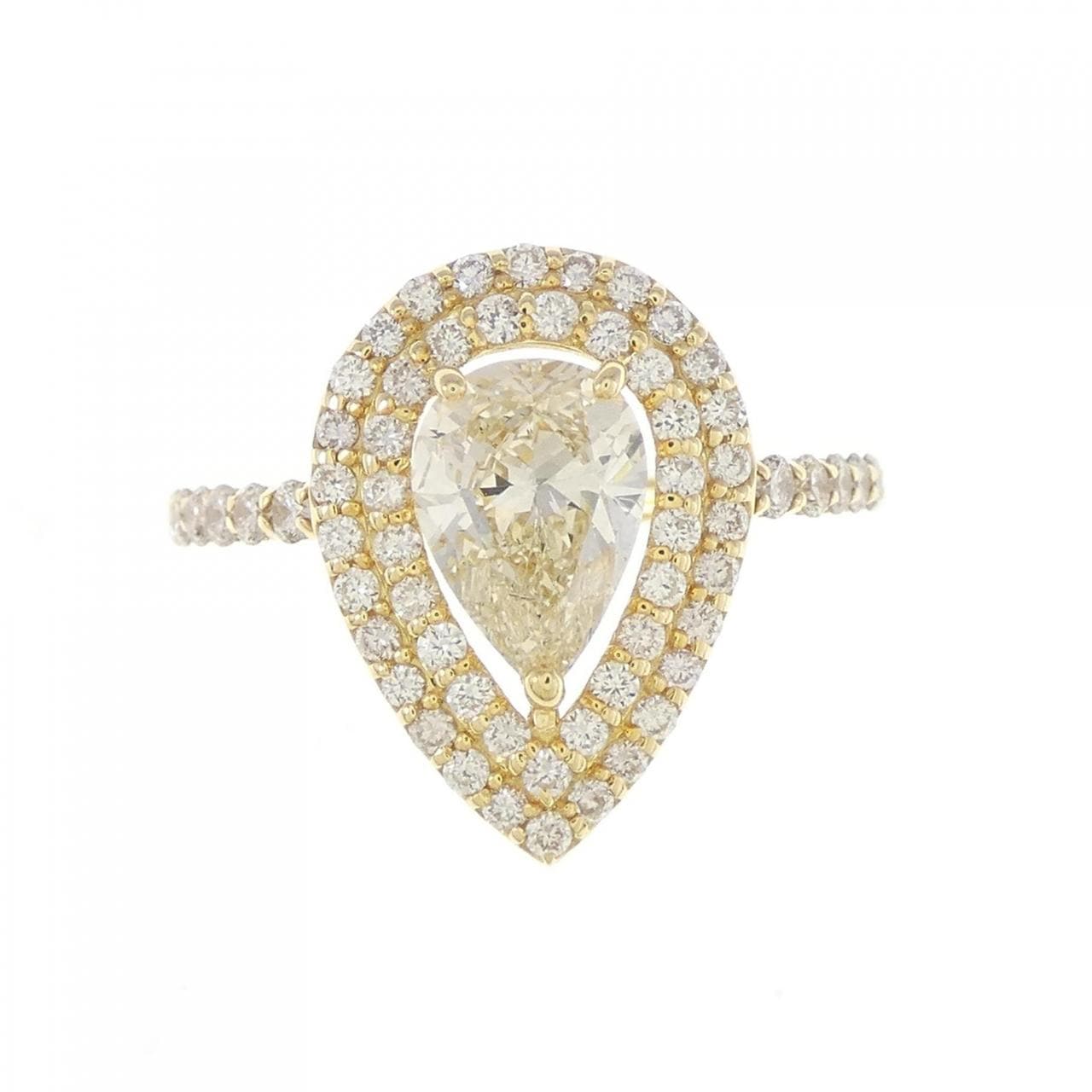 [BRAND NEW] K18YG Diamond Ring 1.046CT M SI1 Pear Shape