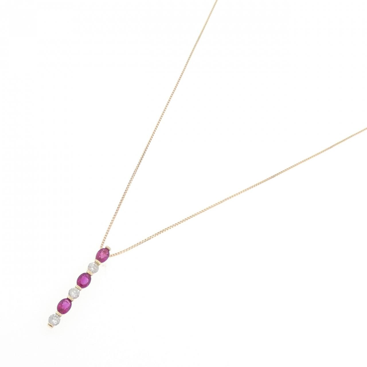 K18YG ルビー ネックレス 0.55CT
