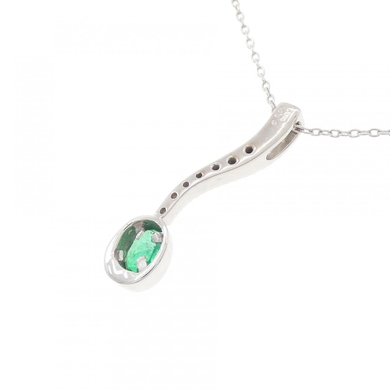 K18WG エメラルド ネックレス