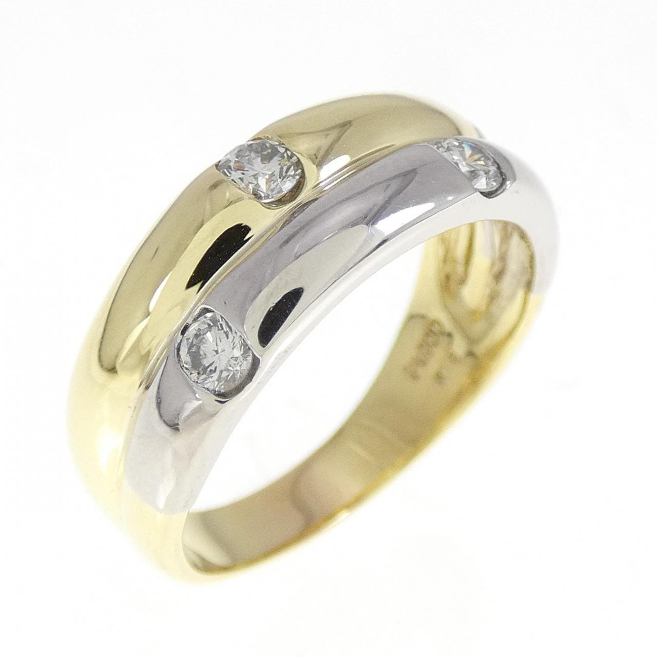 K18YG/PT鑽石0.20CT