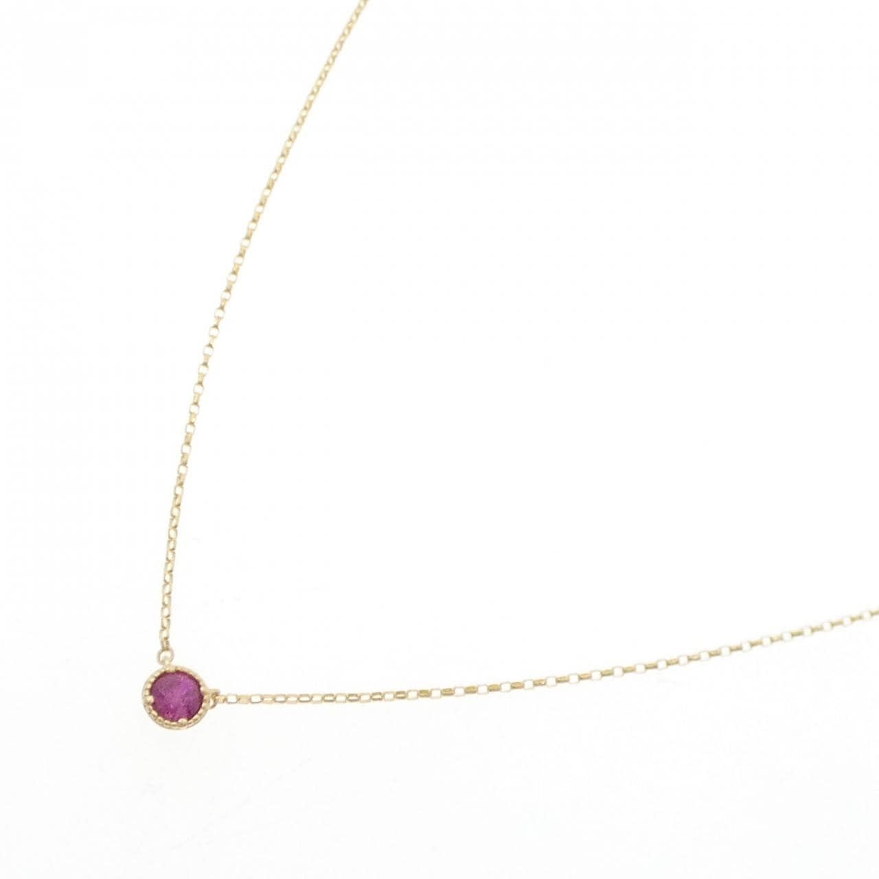 K18YG ルビー ネックレス