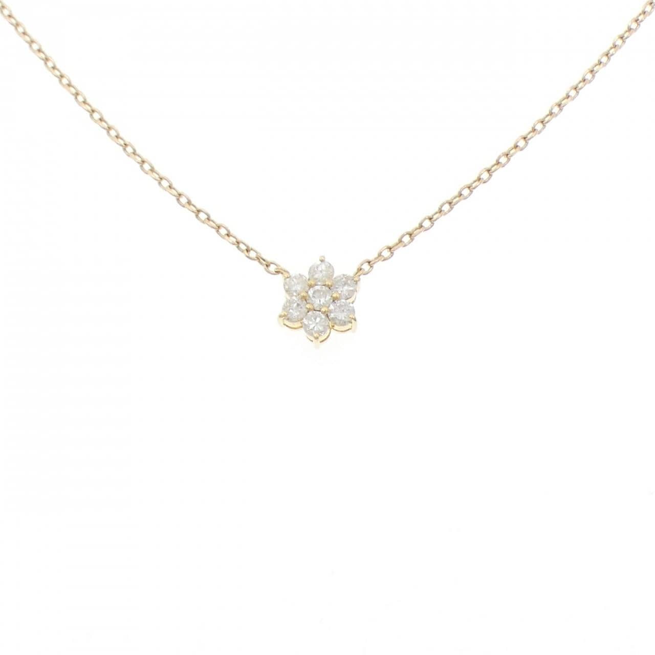 K18YG フラワー ダイヤモンド ネックレス 0.58CT