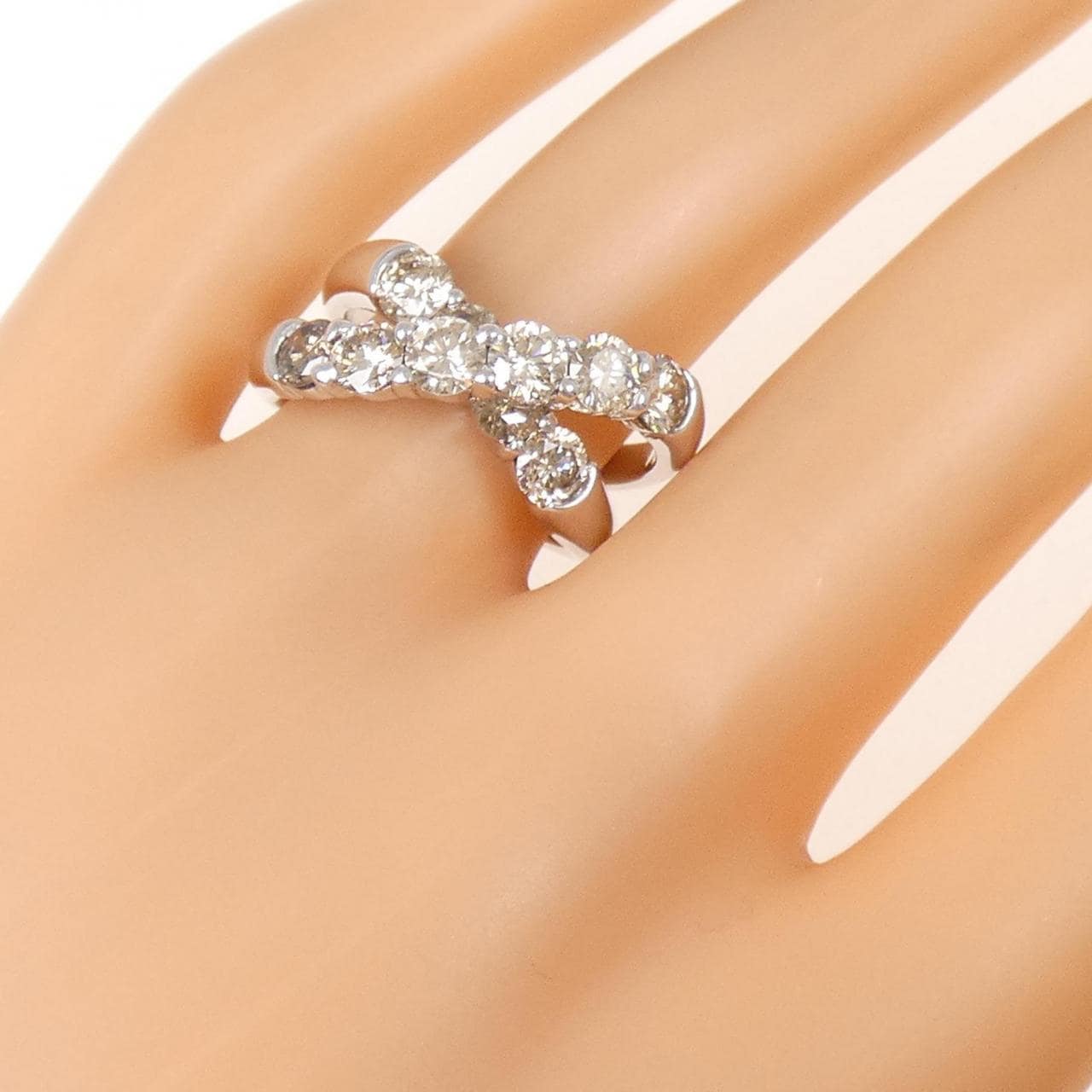 K18WG ダイヤモンド リング 2.30CT
