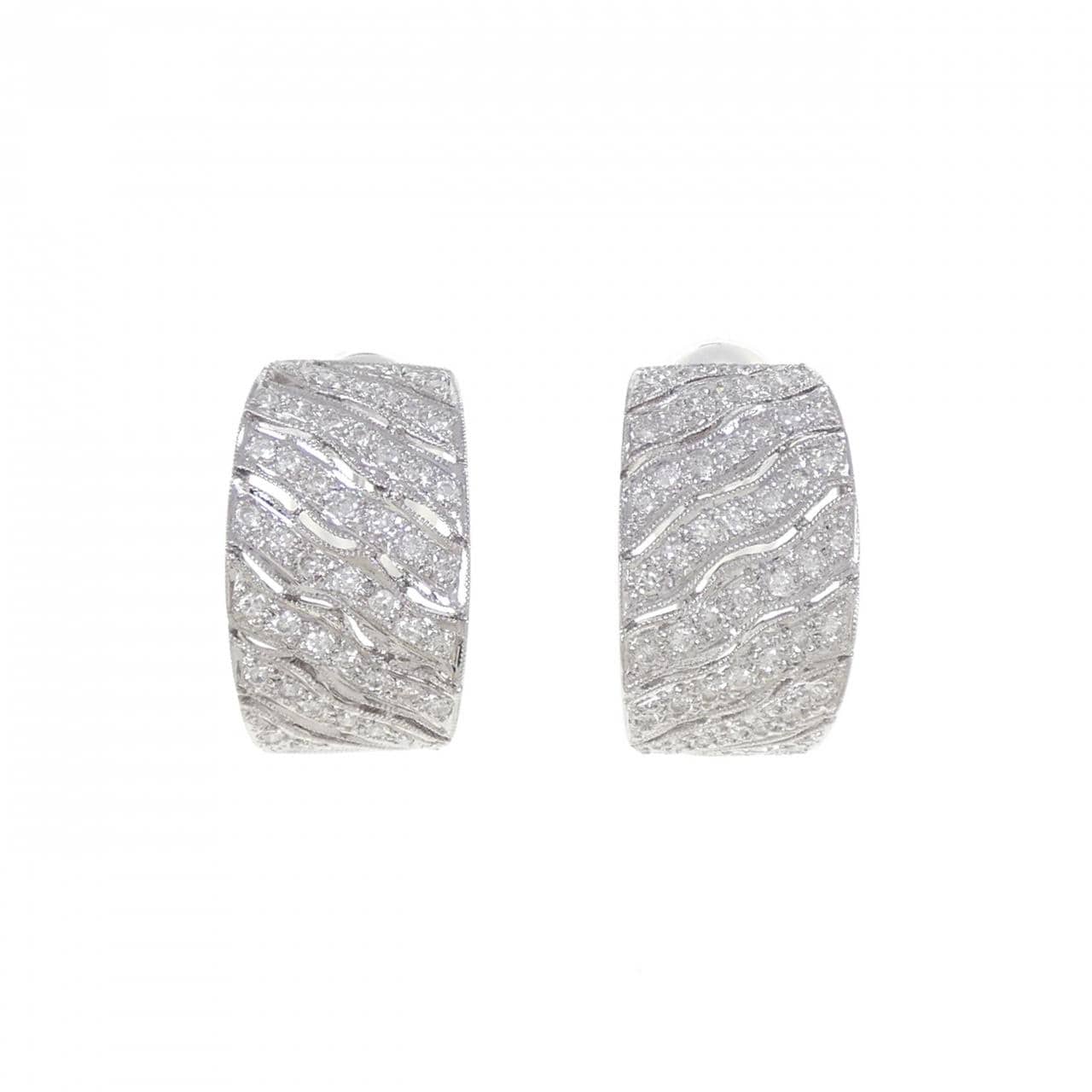 K18WG ダイヤモンド ピアス 0.80CT