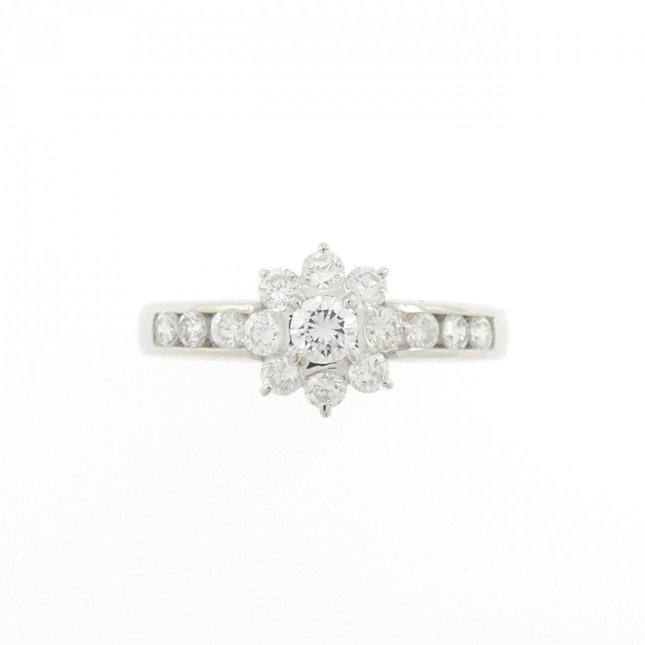 PT900 フラワー ダイヤモンド リング 0.10CT