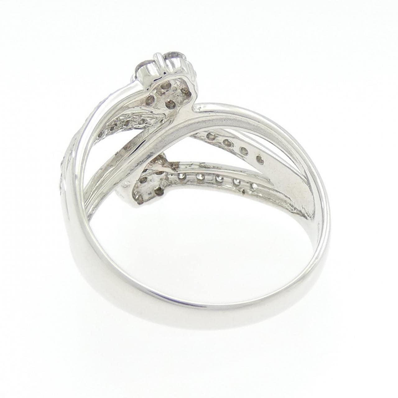 K18WG フラワー ダイヤモンド リング 0.52CT