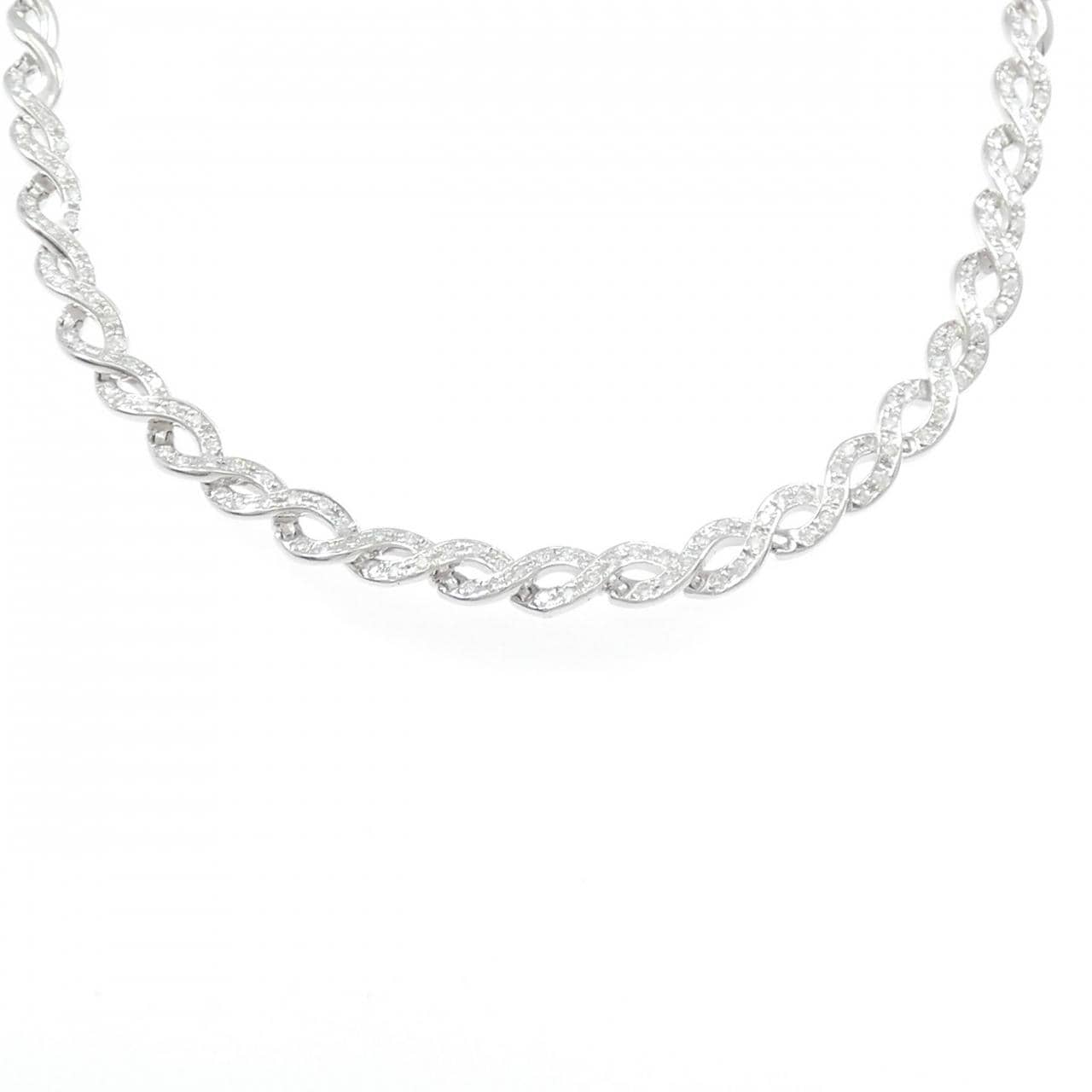 K18WG ダイヤモンド ネックレス 1.00CT