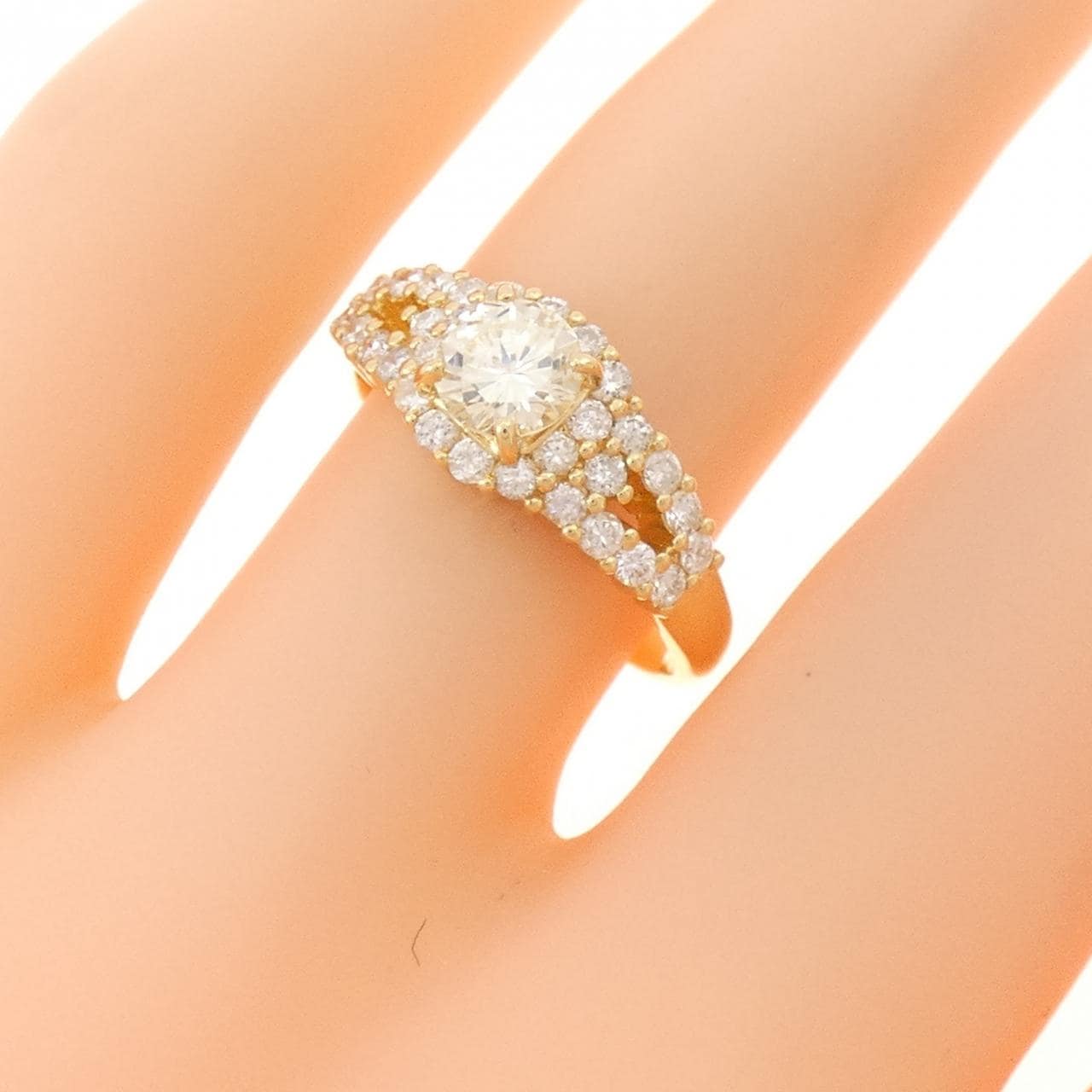 K18YG ダイヤモンド リング 0.46CT