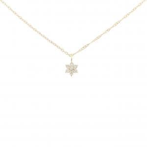 K18YG フラワー ダイヤモンド ネックレス 0.10CT
