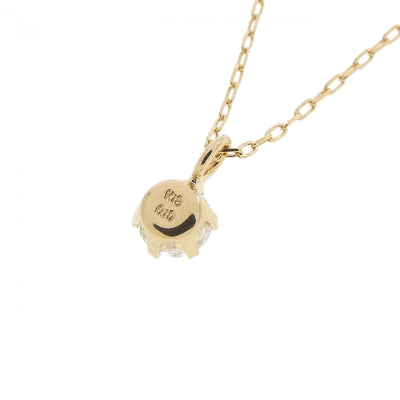 K18YG ソリティア ダイヤモンド ネックレス 0.10CT