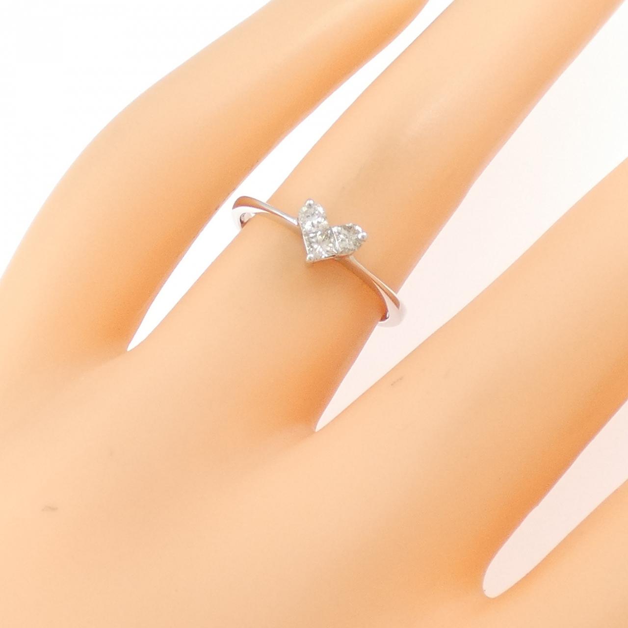 K18WG ハート ダイヤモンド リング 0.25CT