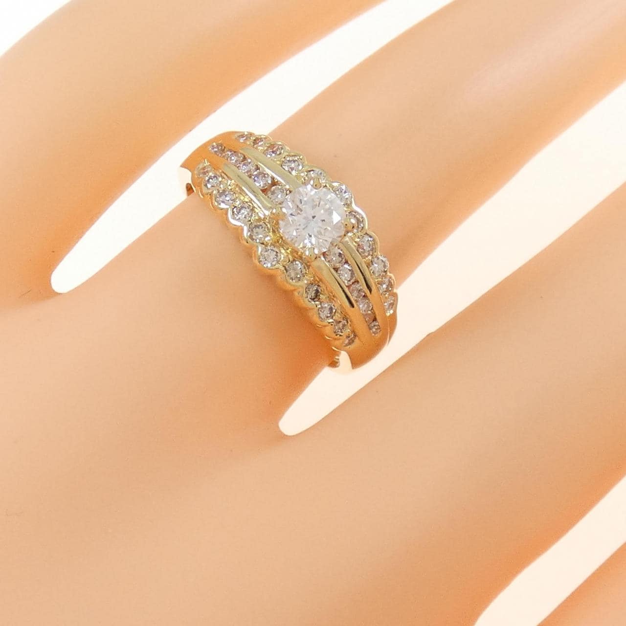 K18YG ダイヤモンド リング 0.319CT