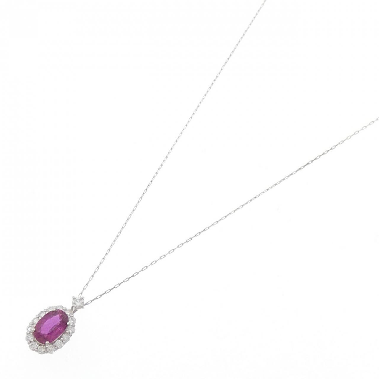 【新品】PT900/PT850 ルビー ネックレス 0.59CT