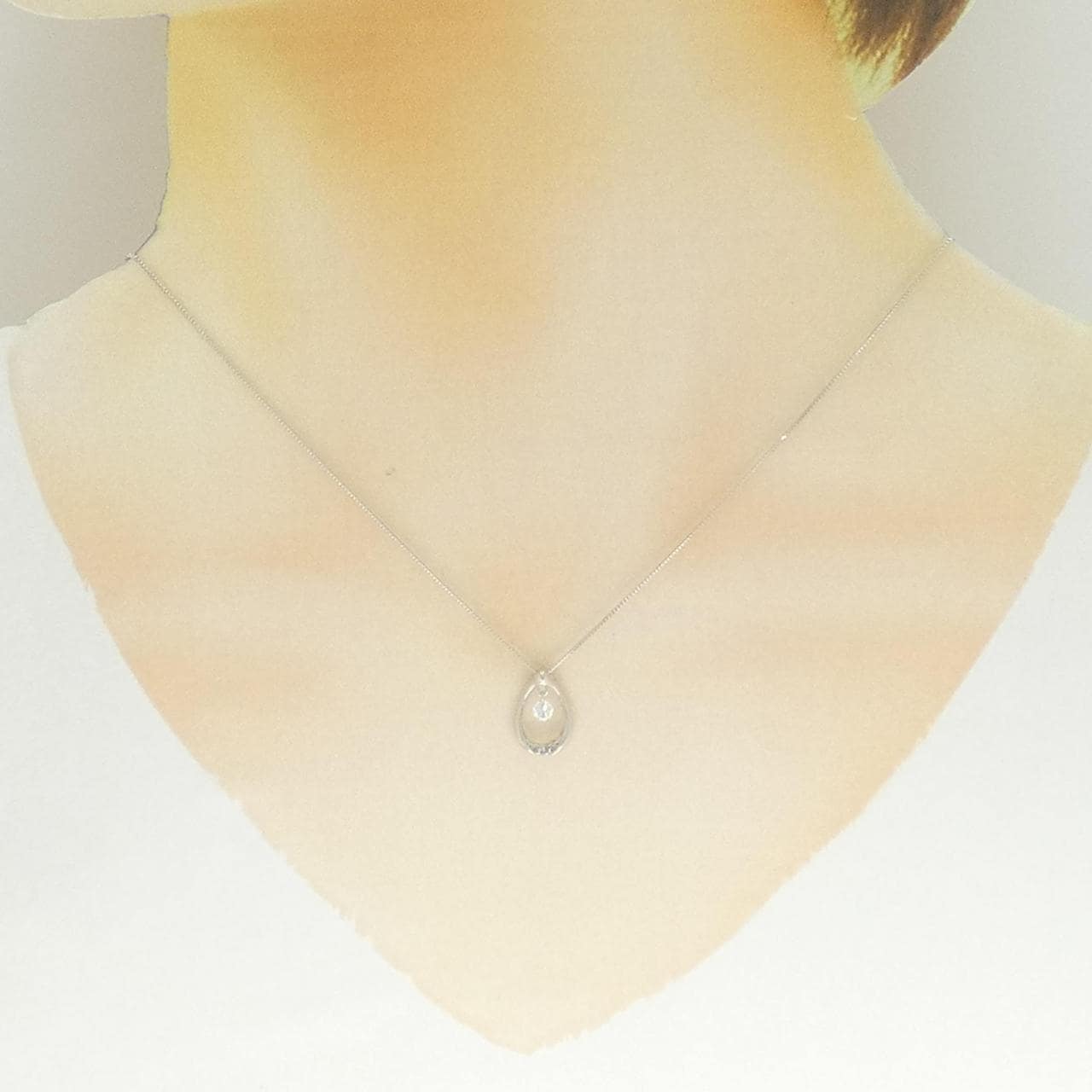 K18WG ダイヤモンド ネックレス 0.10CT
