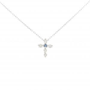 K18WG クロス ダイヤモンド ネックレス 0.10CT