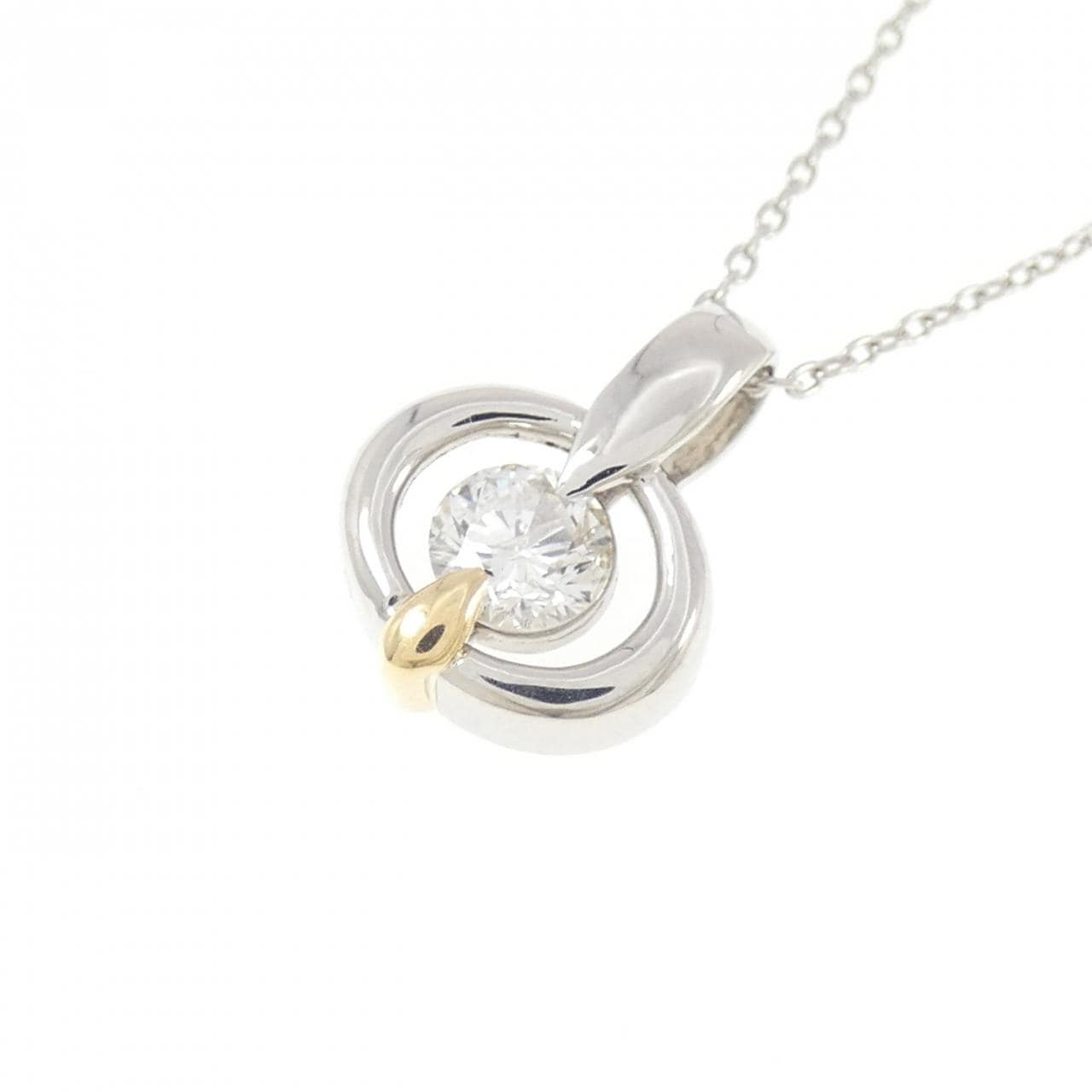 PT900/K18YG/PT850 ダイヤモンド ネックレス 0.30CT