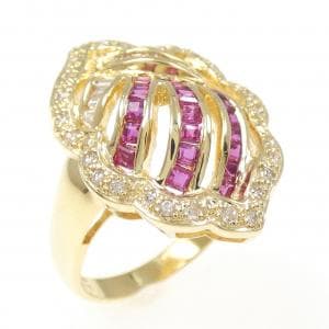 K18YG ルビー リング 0.76CT